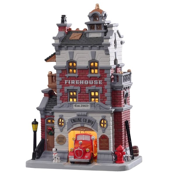 Lemax Multicolored Firehouse Engine Co. No. 9 Christmas Village 15769